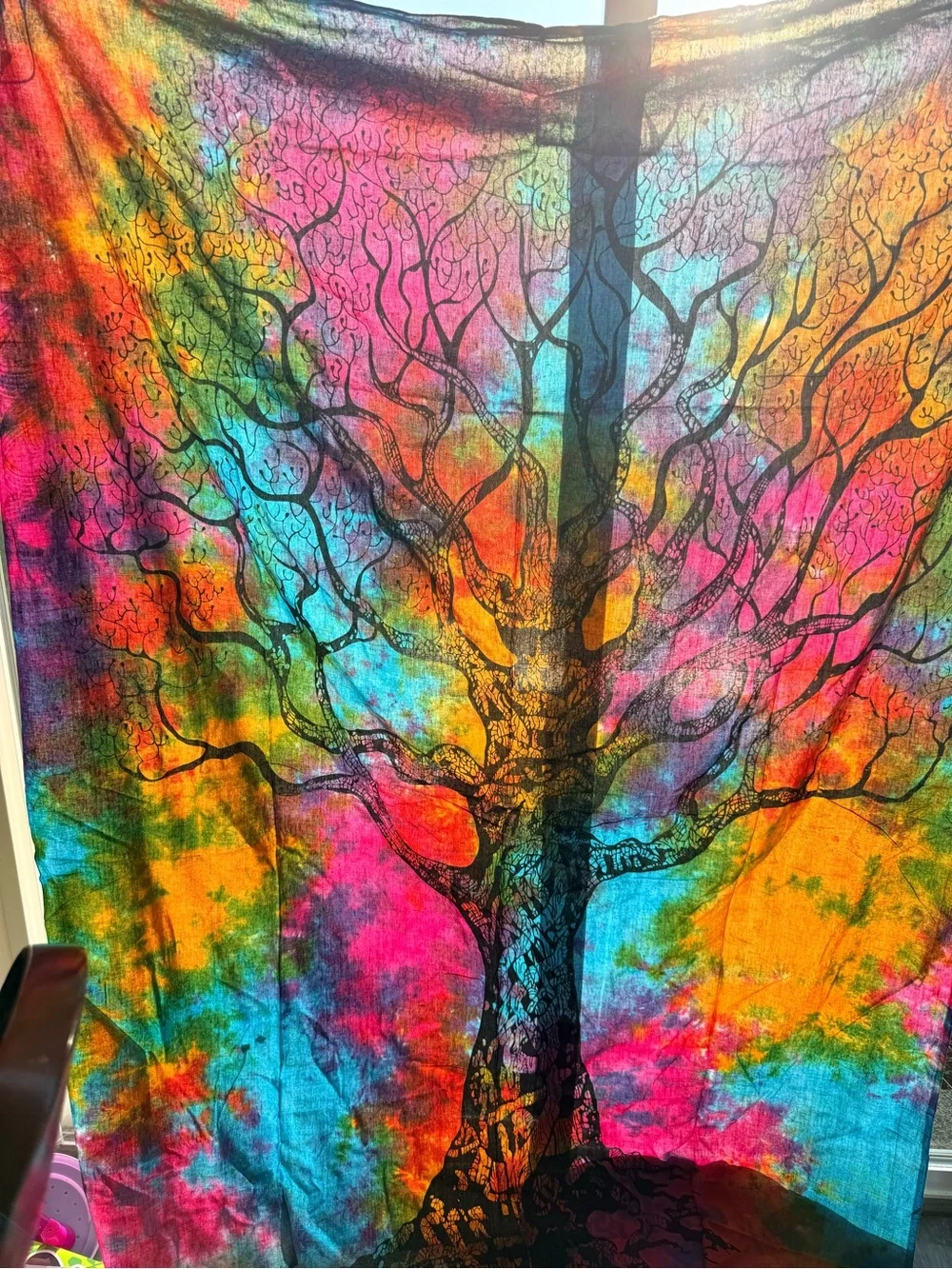 Bohemian Rainbow Tree Tapestry - Multicolor Wall Hanging